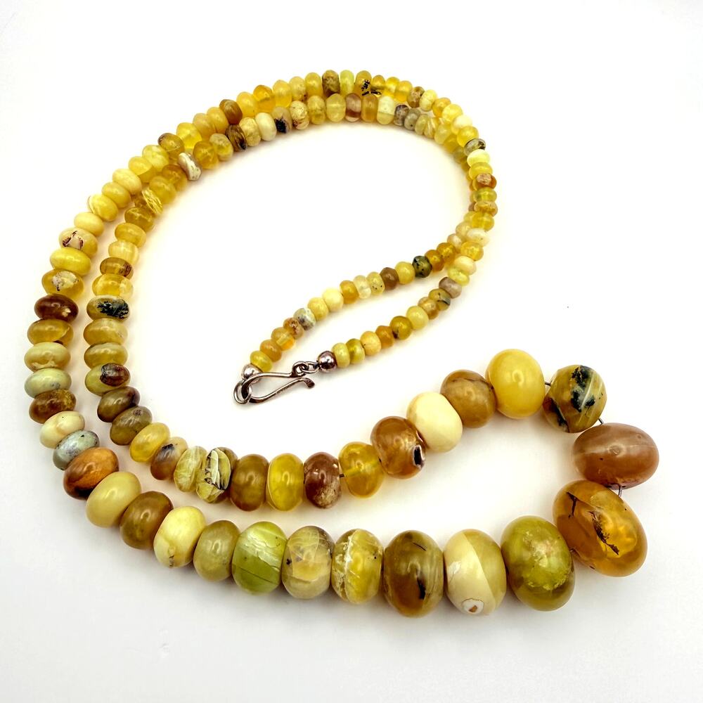 Vintage Jay King Mine Finds Yellow Opal Chunky Beaded Statement Necklace 32"